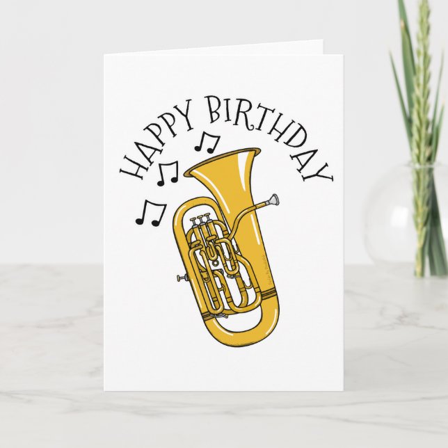 Músico de Brass de la tarjeta de cumpleaños Euphon (Anverso)