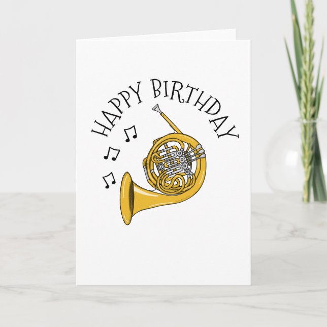 Músico de Brass Hornist de la tarjeta de cumpleaño (Anverso)