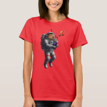 Músico de Capibara en camiseta espacial