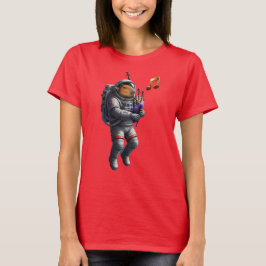 Músico de Capibara en camiseta espacial