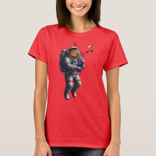 Músico de Capibara en camiseta espacial (Anverso)