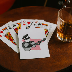 Músico de jazz francés jugando cartas
