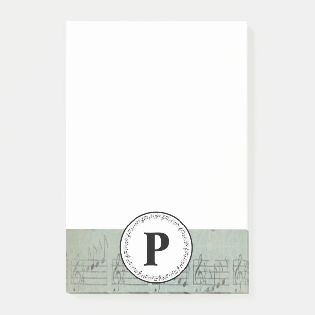 Músico de notas musicales sobre hojas de cosecha a (Anverso)