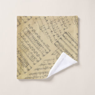 Músico de patrón de notas musicales de hojas de co