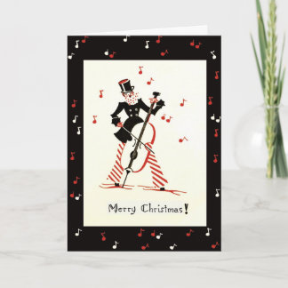 Músico del violoncelo de la tarjeta de Navidad del