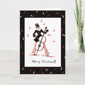 Músico del violoncelo de la tarjeta de Navidad del