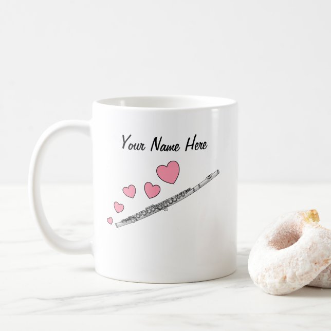 Músico flautista de tazas de bodas personalizadas  (Con donut)
