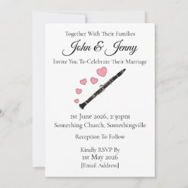 Músicos Clarinet Wedding Invitación a los Clarinet