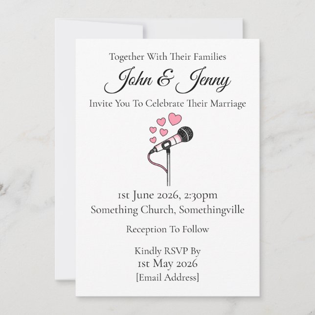 Músicos de canto de la invitación a la boda de can (Anverso)