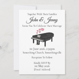 Músicos de la invitación a la boda contemporánea d