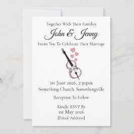 Músicos de la invitación a la boda de doble traser