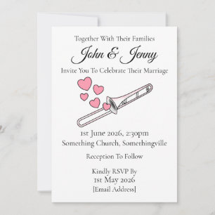 Músicos de latas de la invitación a la boda de tro