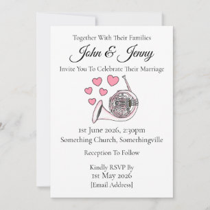 Músicos de latas de la invitación a la boda del cu