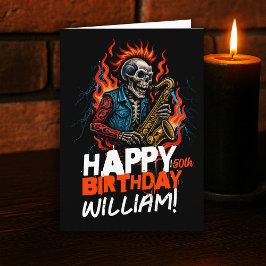 Músicos de Skeleton saxofonios Tarjeta de cumpleañ