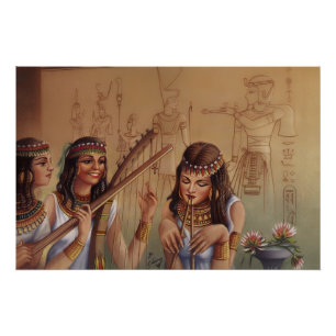 Músicos del Antiguo Egipto en tabla de espuma de a