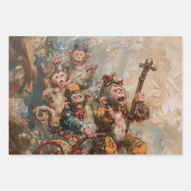 Músicos - Papel de regalo de pintura al óleo (Anverso)