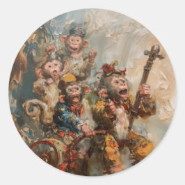 Músicos - Pegatinas redondos para el teatro