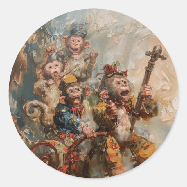 Músicos - Pegatinas redondos para el teatro (Anverso)