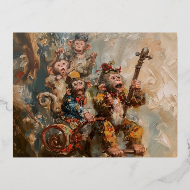 Músicos - Postales de Relieve metalizado (Anverso)