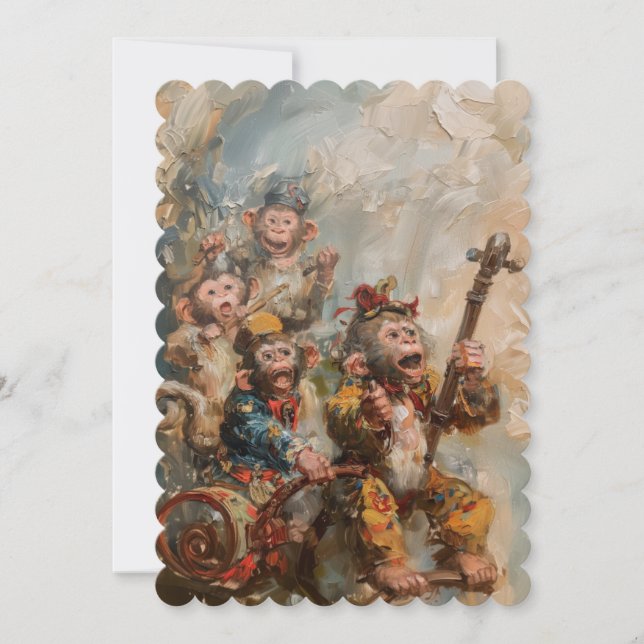 Músicos - Tamaño plano de la invitación 12,7 cm x  (Anverso)