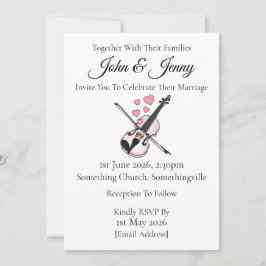Músicos violinistas de la invitación a la boda de 