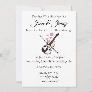 Músicos violinistas de la invitación a la boda de