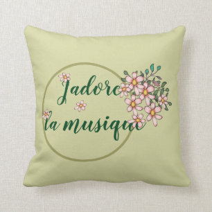 musique del la del j'adore - almohada de tiro para