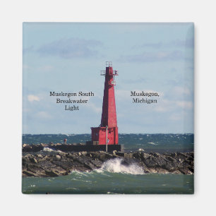 Muskegon South Breakwater Imán ligero