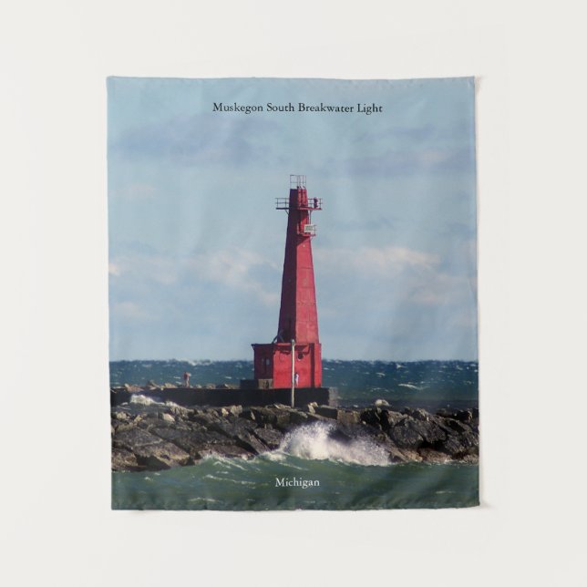 Muskegon South Breakwater Light tapiz (Anverso)