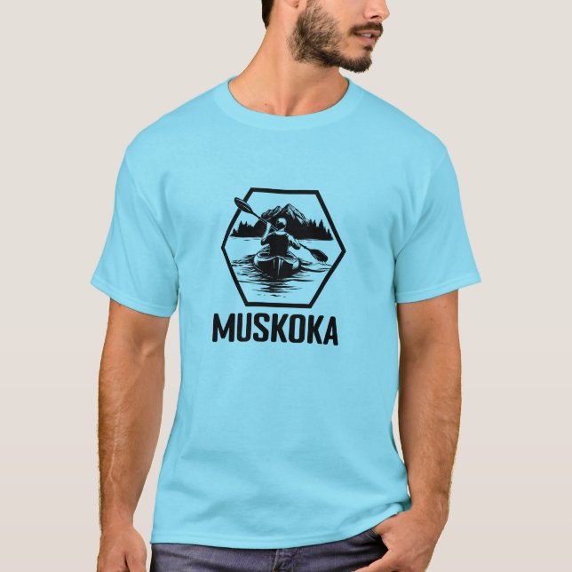 Muskoka Ontario Kayaker - Camiseta básica masculin (Anverso)