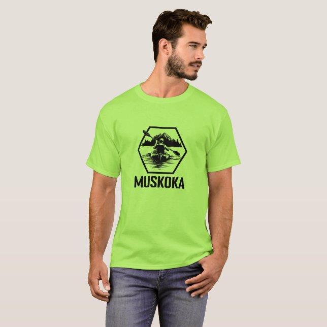 Muskoka Ontario Kayaker - Camiseta básica masculin (Anverso completo)