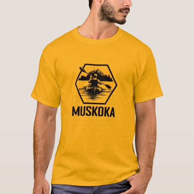 Muskoka Ontario Kayaker - Camiseta básica masculin (Anverso)