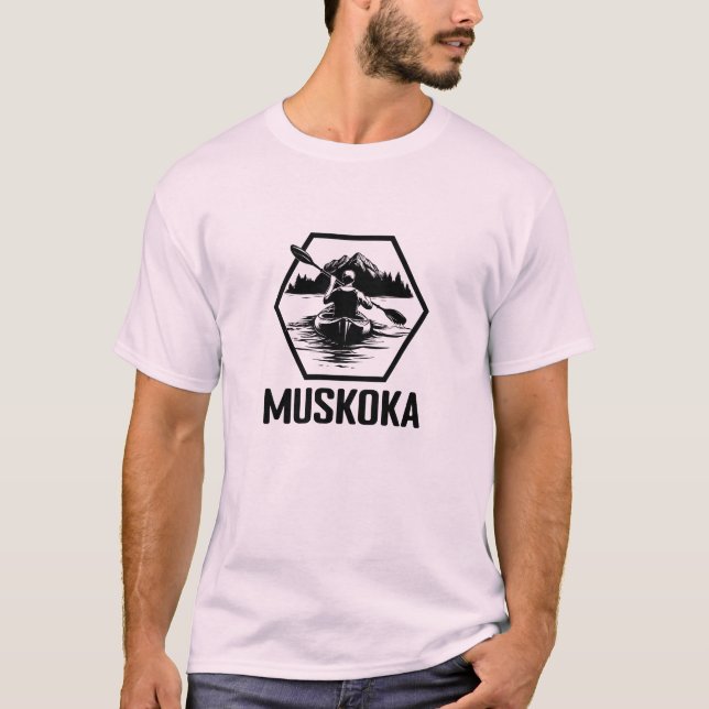 Muskoka Ontario Kayaker - Camiseta básica masculin (Anverso)