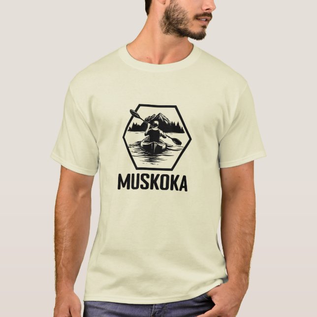 Muskoka Ontario Kayaker - Camiseta básica masculin (Anverso)