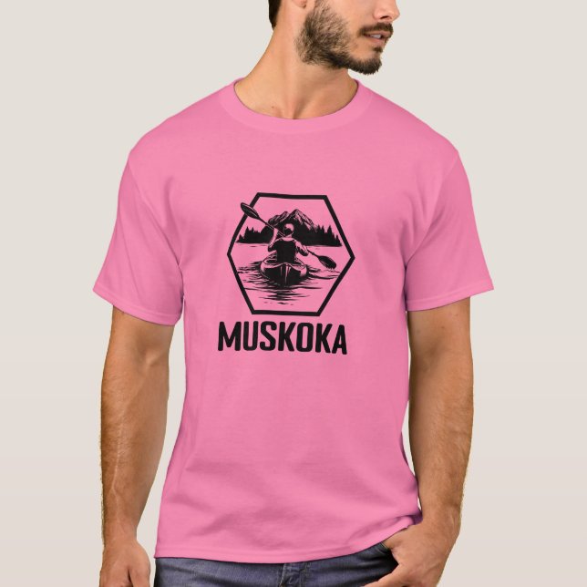 Muskoka Ontario Kayaker - Camiseta básica masculin (Anverso)