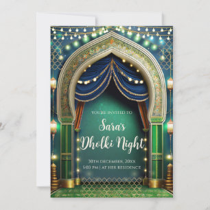 Muslim Dholki invita y Mehndi invitaciones