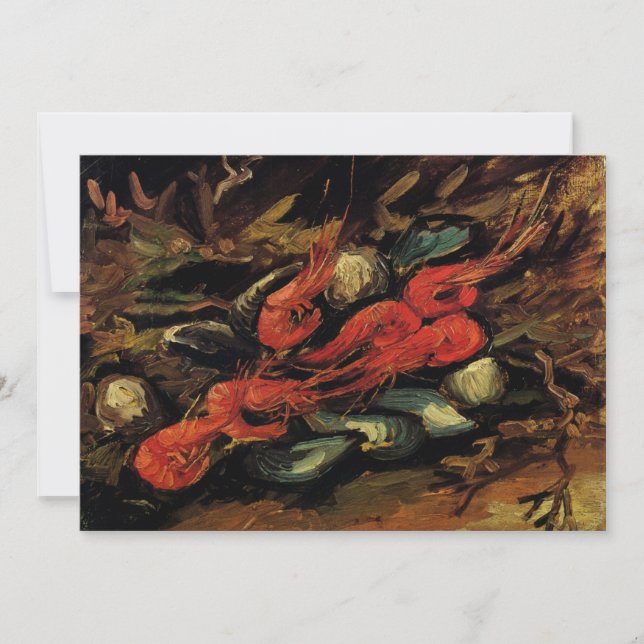 Muslos y camarones por Vincent van Gogh Invitation (Anverso)