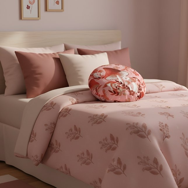 Musomé Magnífico rosa y rojo Almohada redonda (Subido por el creador)