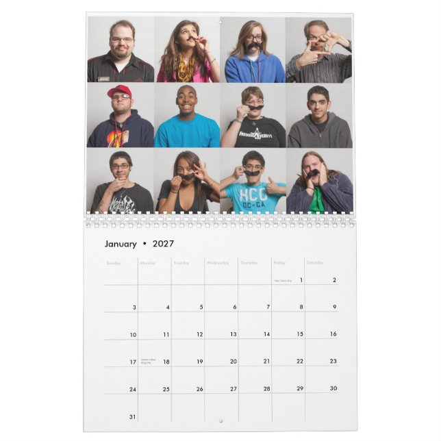 Mustach calendario de marzo de 2010 (Jan 2027)