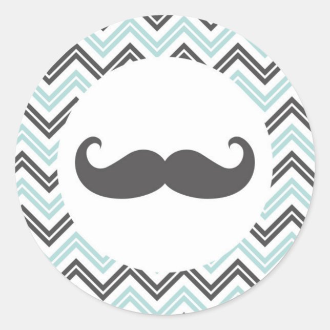 Mustache Chevron Pegatina (Anverso)