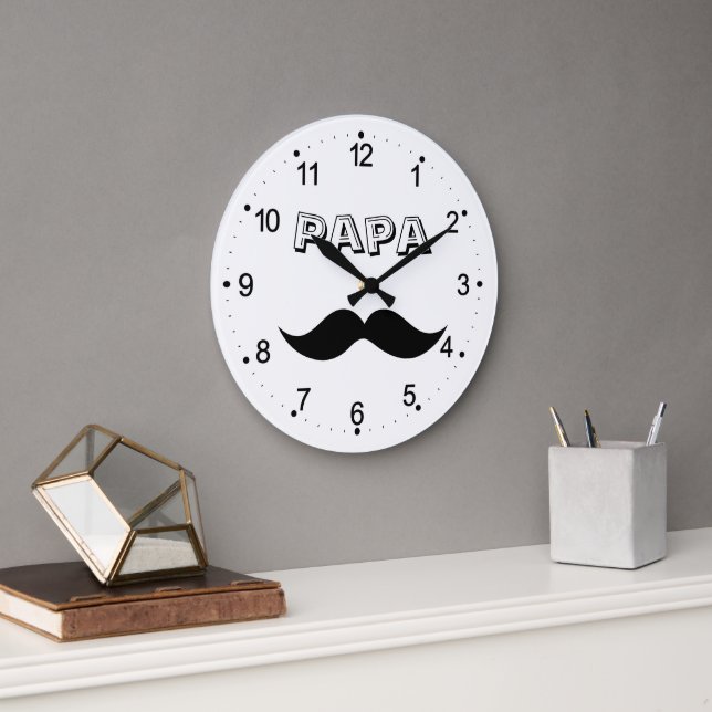 Mustache de los hombres del papá reloj grande negr (Oficina)