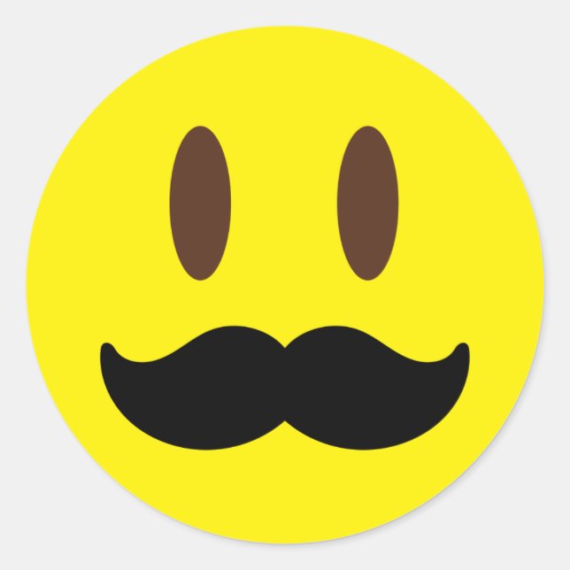 Mustache Emoji Man Pegatinas (Anverso)