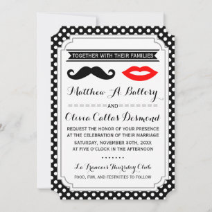 Mustache & Lips Bodas Invitaciones