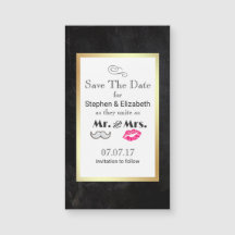Mustache & Lips Mr. y la Sra. Save the Date