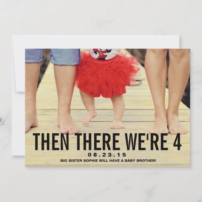 Mustache negro | Foto Invitación de embarazo (Anverso)