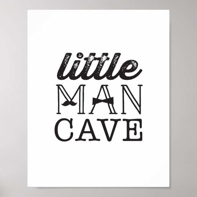 Mustache Pequeño Hombre Cave Niño Nursera Arte (Frente)