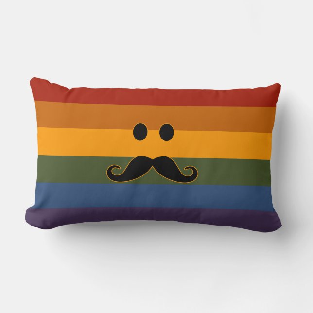 Mustache personalizado de orgullo lanzar almohada (Anverso)