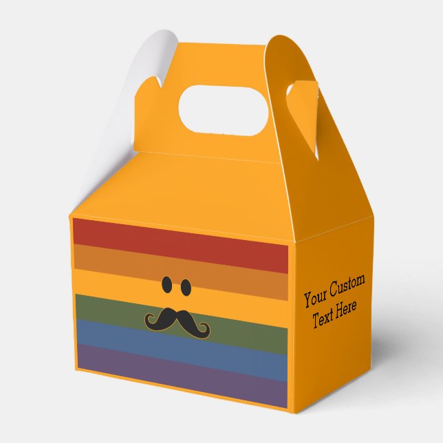 Mustache Pride personalizado cajas de favores (Front Side)
