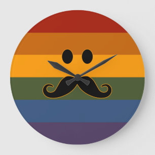 Mustache Pride personalizado reloj de pared