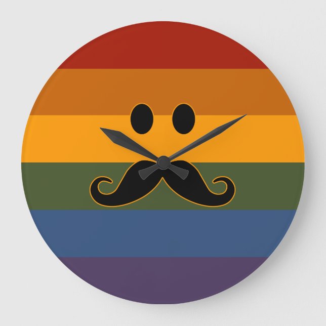 Mustache Pride personalizado reloj de pared (Anverso)